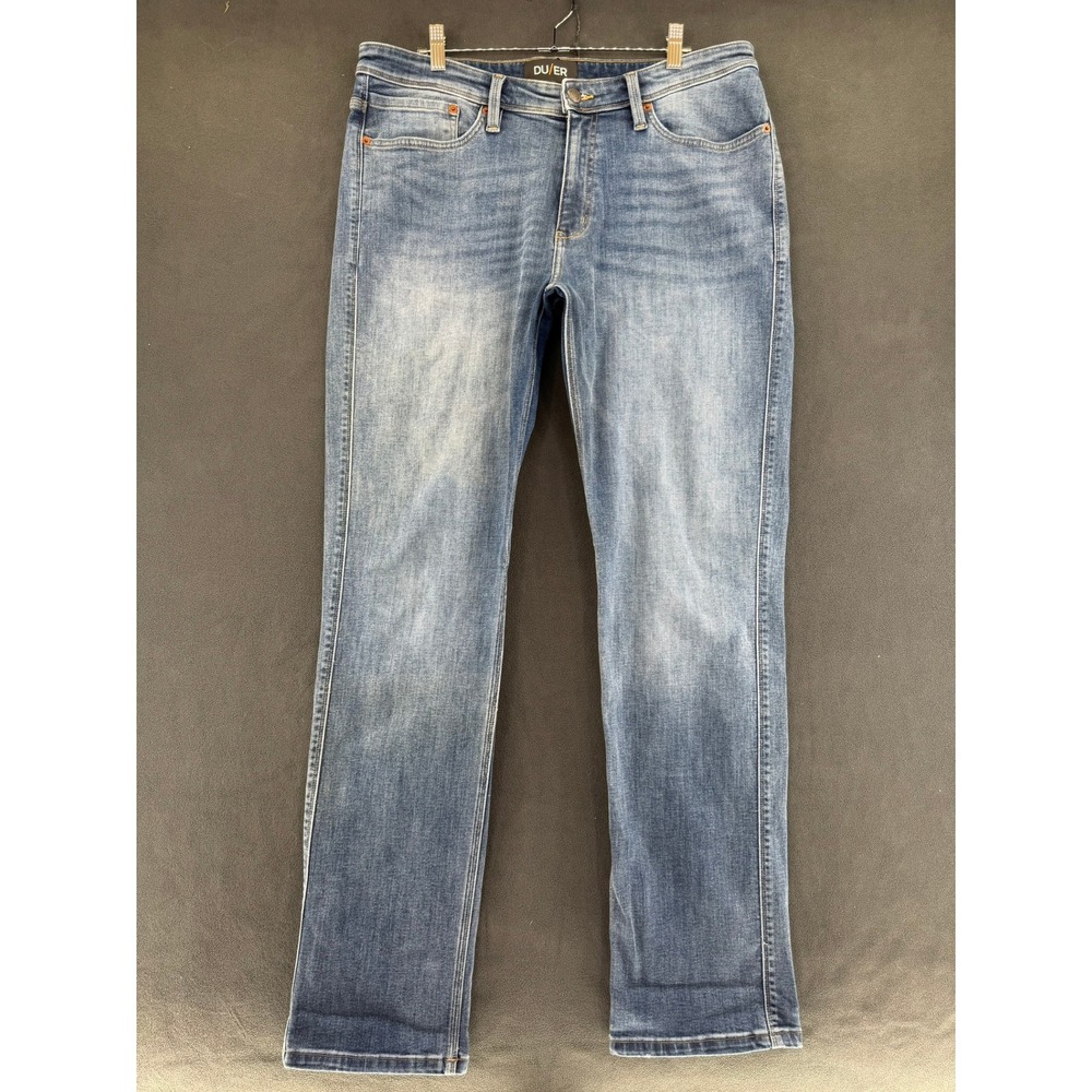 DU/ER Performance Denim Plus Straight Fit Jeans Blue 36x34 Mens Technical Pants